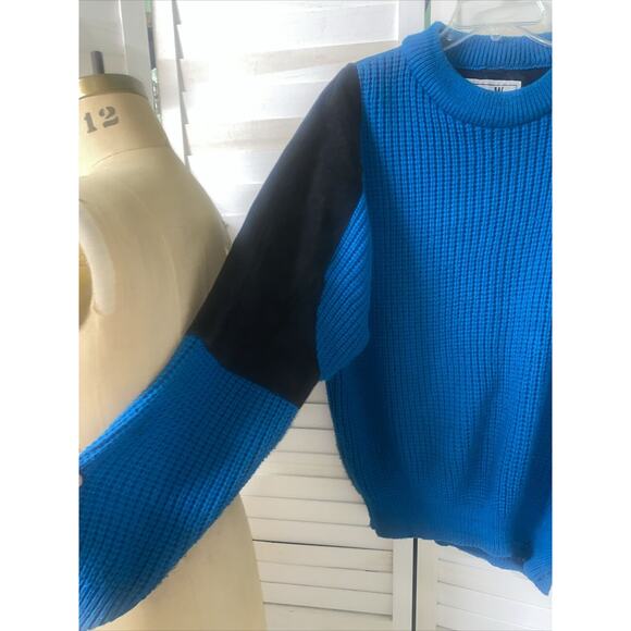 VTG 70s PIONEER WEAR Men’s Western, Aztec Sweater Turquoise Leather Large - Picture 6 of 10